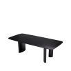 A luxury black veneer dining table by Eichholtz with offset playful table legs