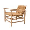 Stunning rustic armchair with woven backrest and seat