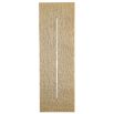 Mid-century Italian style wall object crafted from antiqued brass with groove detail