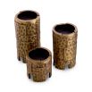 Set of three candles with vintage brass finish