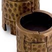 Set of three candles with vintage brass finish