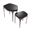 Set of 2 black nickel side tables