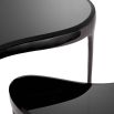 Set of 2 sculptural side tables in black nickel finish