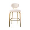 Opulent boucle stool with brass frame