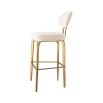 Opulent boucle stool with brass frame
