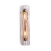 Glamorous brass wall lamp with textured glass shade
