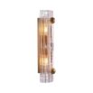 Glamorous brass wall lamp with textured glass shade