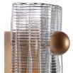 Glamorous brass wall lamp with textured glass shade