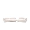 Rounded, shapely sofa upholstered in Lyssa Off-White