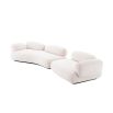 Rounded, shapely sofa upholstered in Lyssa Off-White