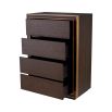 Brown oak veneer tall sideboard