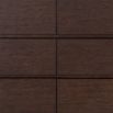 Low brown oak veneer dresser with brass detail