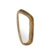 Luxurious vintage brass finish mirror with wide and deep frame
