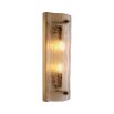 Glamorous brass wall lamp with textured glass shade