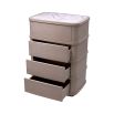 Washed oak chest of drawers with marble top