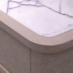 Washed oak chest of drawers with marble top