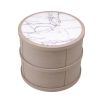 Round washed oak bedside table with marble top