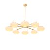 Brass lighting fixture with translucent orb lamps