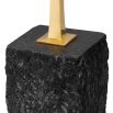 Black granite side table with brass top