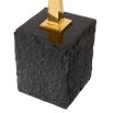 Black granite side table with brass top