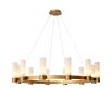 Classic style brass chandelier with alabaster pillars