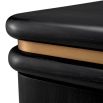 Charcoal grey bedside table with brass piping detail