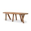 Illustrious oak table with overlapping legs and rounded edges