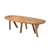 Illustrious oak table with overlapping legs and rounded edges