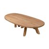 Illustrious oak table with overlapping legs and rounded edges