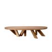 Illustrious oak table with overlapping legs and rounded edges