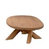 Illustrious oak table with overlapping legs and rounded edges