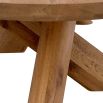 Illustrious oak table with overlapping legs and rounded edges