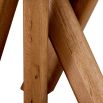 Illustrious oak table with overlapping legs and rounded edges
