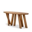 Illustrious oak table with overlapping legs and rounded edges