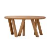 Illustrious oak table with overlapping legs and rounded edges