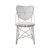 Intricate design rattan dining chair in white finish