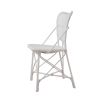 Intricate design rattan dining chair in white finish