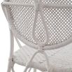 Intricate design rattan dining chair in white finish