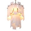 Dynamic chandelier with alabaster panels and brass details