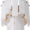 Dynamic chandelier with alabaster panels and brass details