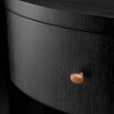 Charcoal grey bedside table with brass accents