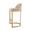 Opulent stool in lyssa sand upholstery with brass frame