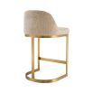 Opulent stool in lyssa sand upholstery with brass frame