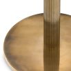 Luxurious white marble round top side table enhanced with vintage brass finish