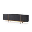 Luxurious charcoal grey dresser with brass detail