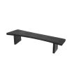 Tapered and narrow coffee table in black finish