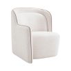 Elegant, sculptural chair with contrast piping detail