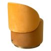Curved dining chair in gorgeous upholstered yellow fabric