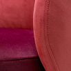 Modern silhouette red velvet dining chair with brass swivel base