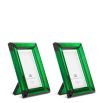 Green crystal glass picture frames in a set of 2 - small or larger sizes available